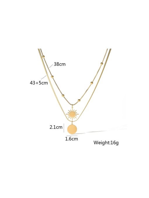 AOG Titanium Steel Imitation Pearl Tassel Trend Multi Strand Necklace 3