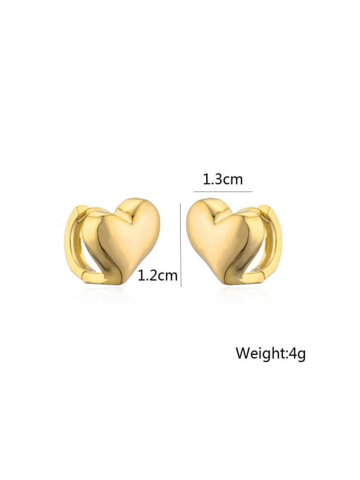 AOG Brass Heart Trend Huggie Earring 1