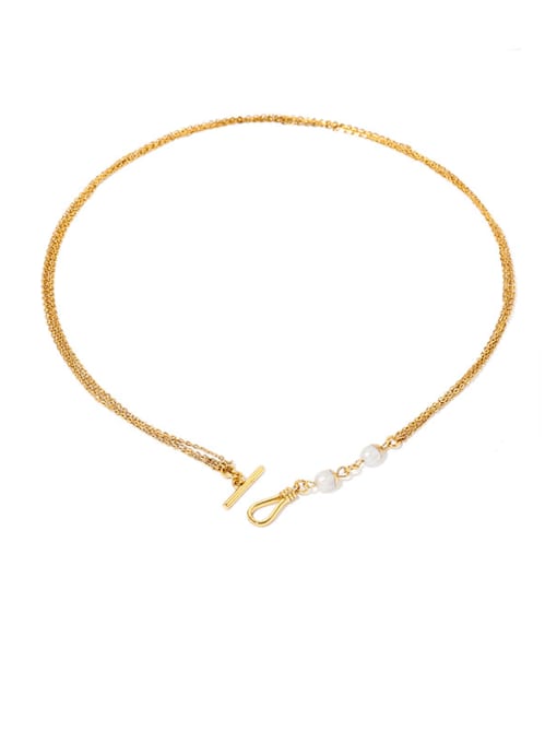 Necklace Brass Imitation Pearl Geometric Vintage Necklace