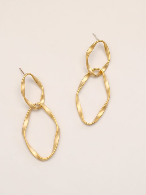 HYACINTH Brass Geometric Minimalist Drop Trend Korean Fashion Earring 0