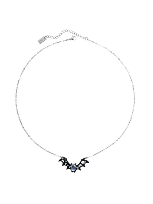 TINGS Brass Cubic Zirconia Black Enamel Insect Hip Hop Necklace 0