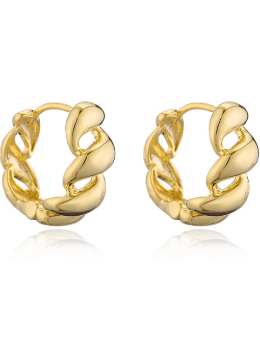 41522 Brass Geometric Trend Huggie Earring