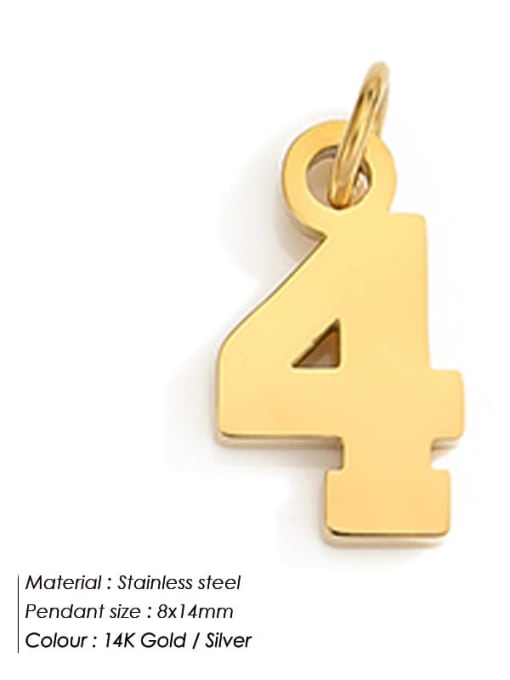 YP33059 4 Stainless steel Minimalist Icon Numeral Pendant