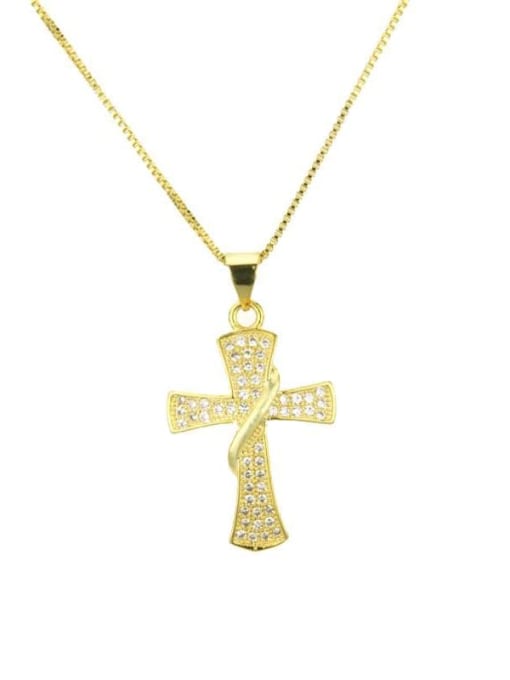 renchi Brass Cubic Zirconia Cross Dainty Regligious Necklace 1