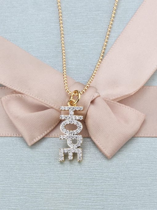 gold-plated Brass Cubic Zirconia Letter Dainty Necklace