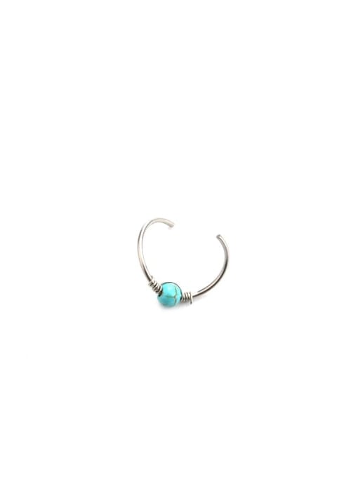 HISON Stainless steel Turquoise Geometric Hip Hop Nose Studs(Single) 1