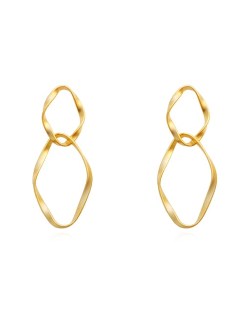 HYACINTH Copper Hollow Geometric Minimalist Drop Trend Korean Fashion Earring