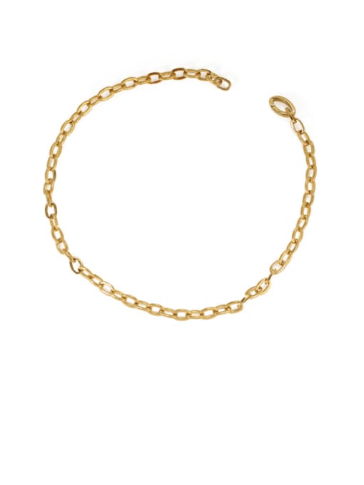 Slim Necklace Brass Hollow Geometric Chain Vintage Link Bracelet