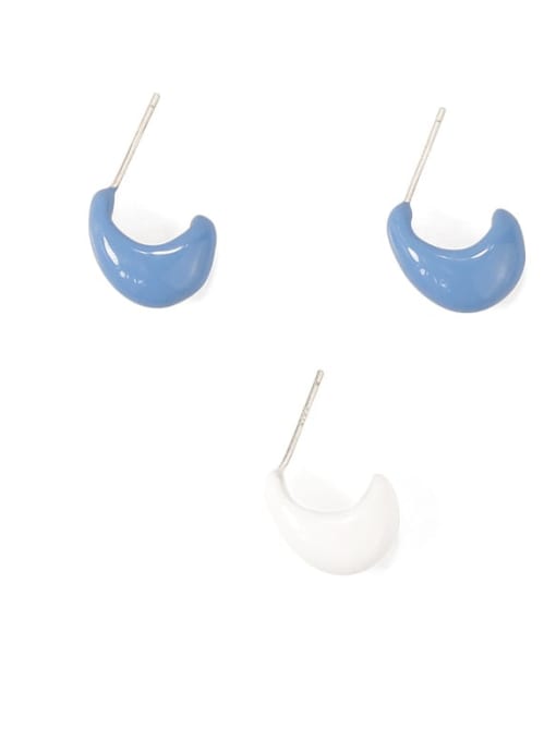 ACCA Brass Enamel Geometric Minimalist Stud Earring 3