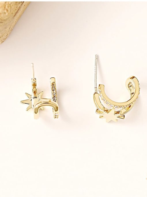 HYACINTH Copper Cubic Zirconia Star Cute Stud Trend Korean Fashion Earring 1