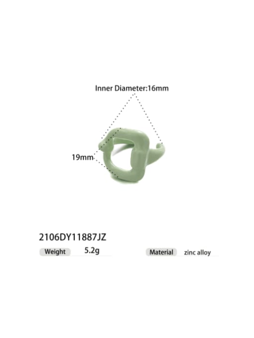 Square ring Alloy Enamel Multi Color Evil Eye Minimalist Band Ring