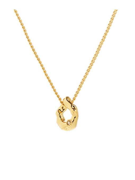 golden Brass Geometric Minimalist Necklace