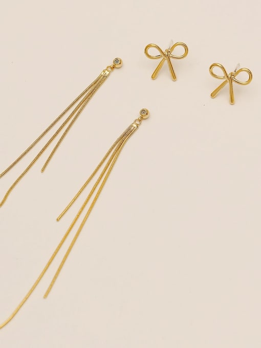 HYACINTH Brass Tassel Minimalist butterfly Threader Trend Korean Fashion Earring 2