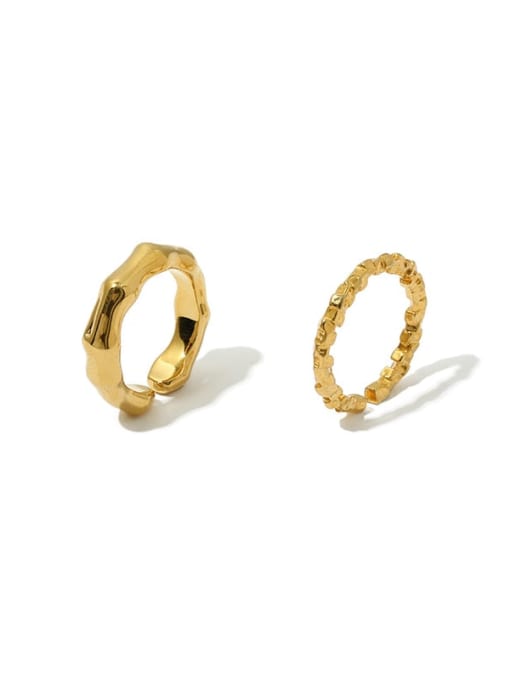 ACCA Brass Geometric Vintage Band Ring 0
