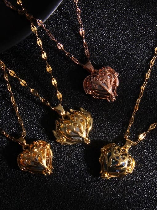 AOG Copper Cubic Zirconia  Trend  Heart Pendant Necklace 3