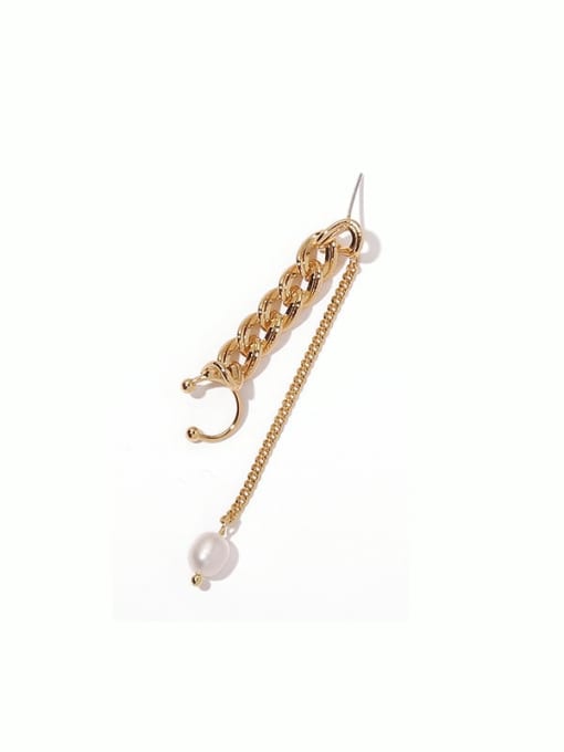 Five Color Brass Imitation Pearl Tassel Vintage Single Earring (Single -Only one) 0