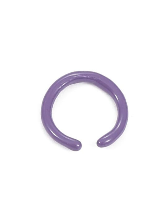 Light purple  (slightly adjustable) Zinc Alloy Enamel Geometric Minimalist Band Ring