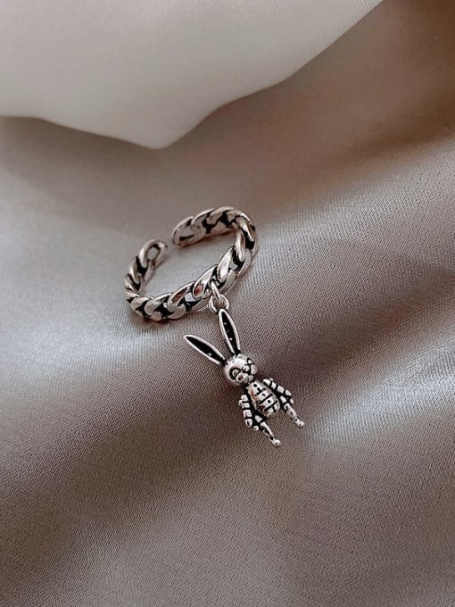 rabbit Alloy +Star With Rabbit Trend Band Ring/Free Size Ring