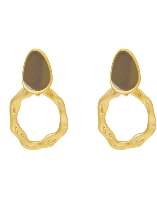 HYACINTH Brass Enamel Geometric Vintage Drop Earring 3