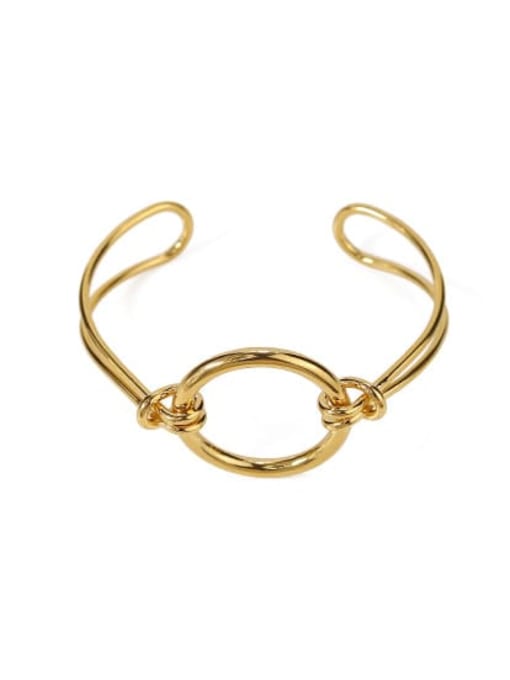 golden Brass Hollow Geometric Vintage Cuff Bangle