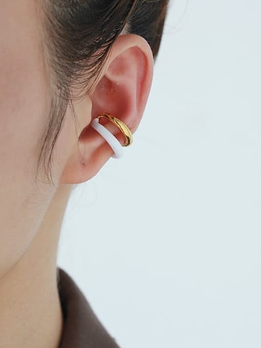 ACCA Brass Enamel Geometric Minimalist Single Earring 1