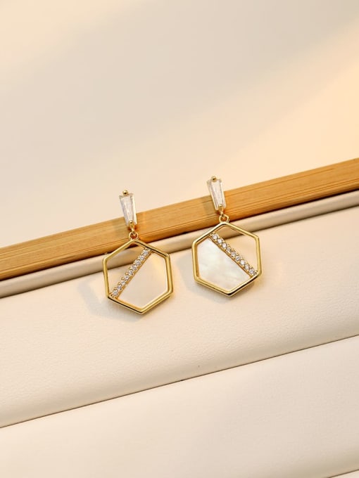 HYACINTH Copper Shell Geometric Dainty Drop Trend Korean Fashion Earring 3