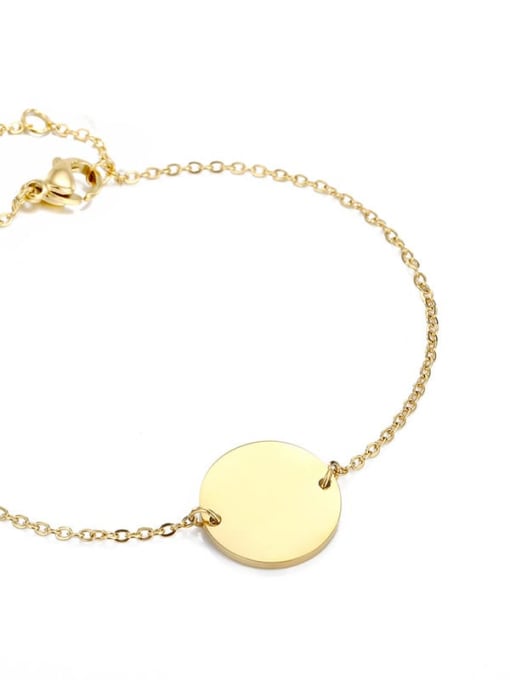 gold (With Engraved) customize Stainless steel round 15cm Bracelet