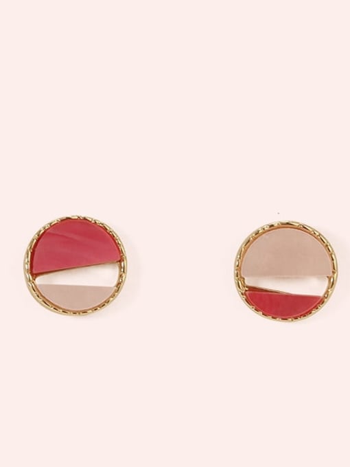 Section 3 Alloy Enamel  Cute Round Contrasting Color  Stud Earring