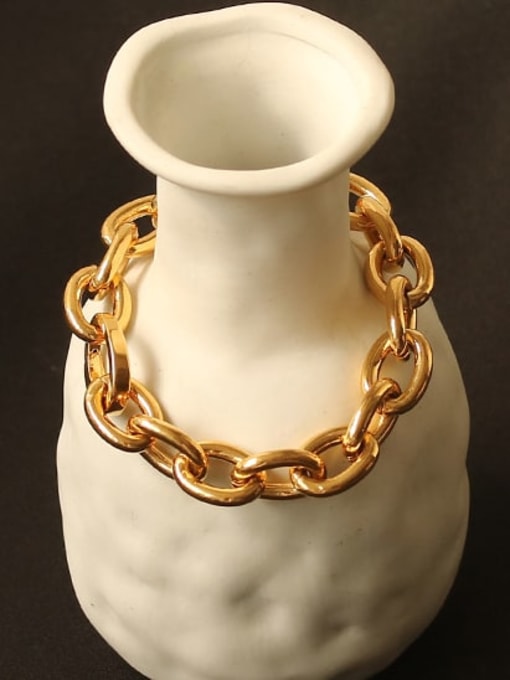 ACCA Brass  Hollow Geometric Chain Artisan Link Bracelet 1