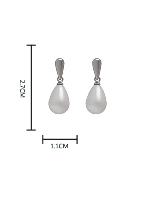 HYACINTH Brass Imitation Pearl Water Drop Minimalist Drop Earring 1
