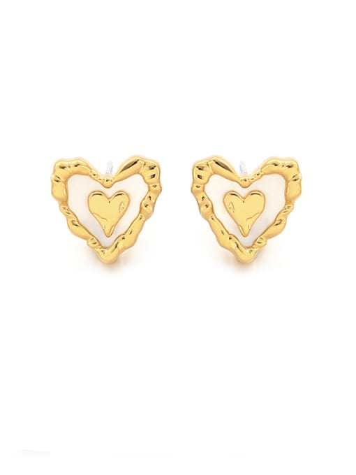love Brass Shell Heart Vintage Drop Earring