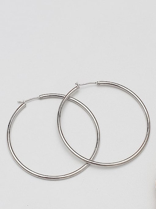 White K 5.0 Brass Geometric Minimalist Hoop Trend Korean Fashion Earring