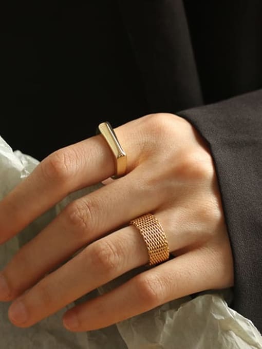 ACCA Brass Geometric Vintage Band Ring 1