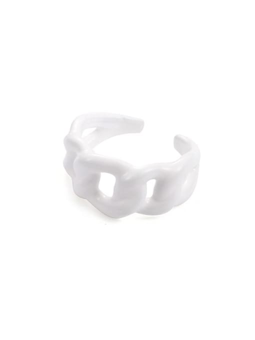 White chain (No. 6 ring) Zinc Alloy Enamel Geometric Minimalist Band Ring