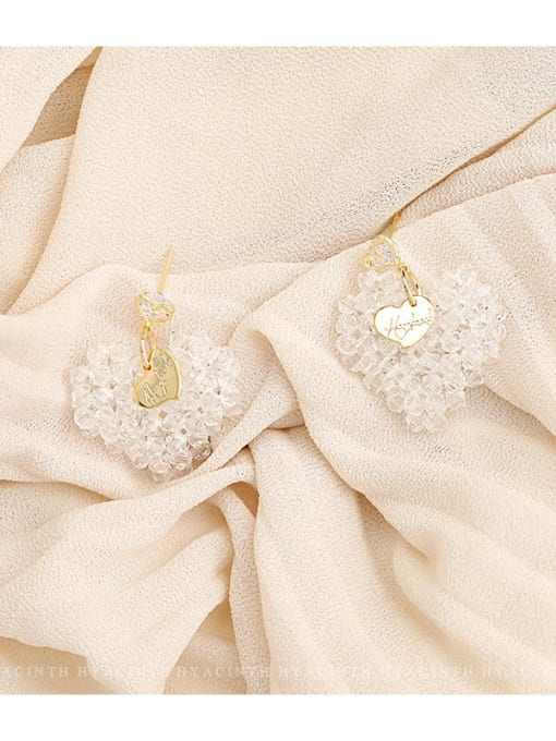 HYACINTH Copper Crystal Heart Dainty Drop Trend Korean Fashion Earring 1