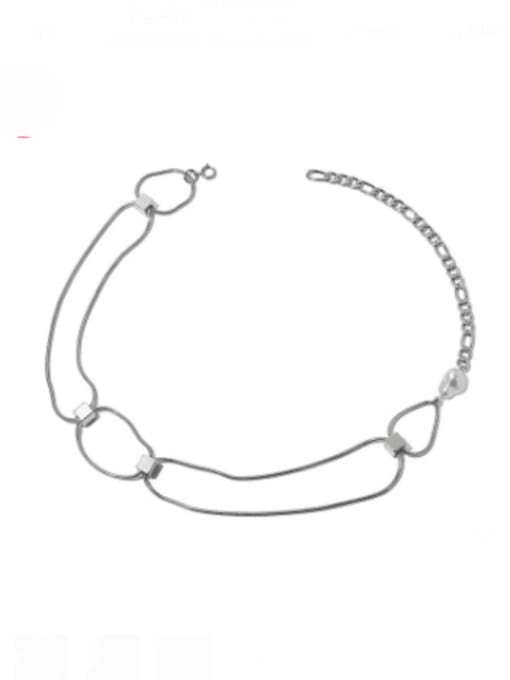 Titanium steel necklace Titanium Steel Geometric Hip Hop Asymmetry  Chain Necklace