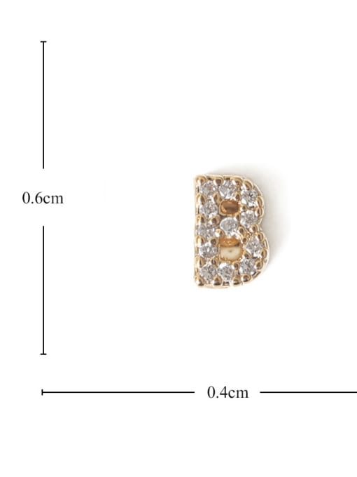 ACCA Brass Cubic Zirconia Letter Minimalist Stud Earring 3