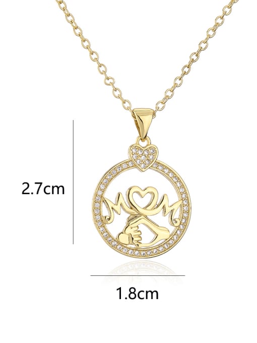 AOG Brass Cubic Zirconia Heart Dainty Round Pendant Necklace 3