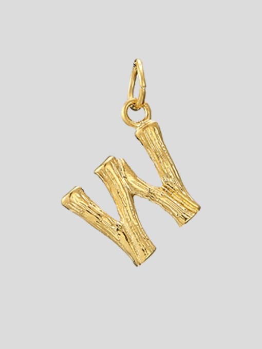 W 14K Gold Titanium Steel Letter Minimalist Necklace