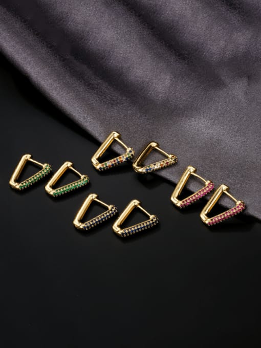 AOG Brass Cubic Zirconia Geometric Vintage Huggie Earring 0