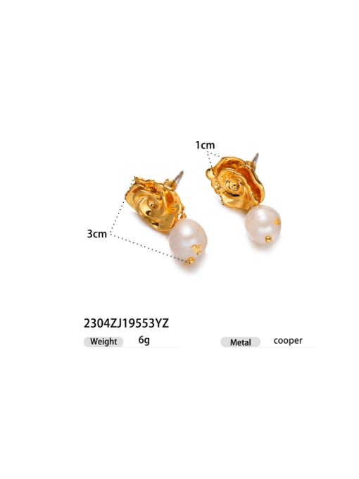 2304ZJ19553YZ Brass Imitation Pearl Irregular Hip Hop Drop Earring