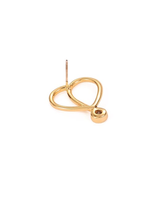 Five Color Brass Rhinestone Heart Minimalist Single Earring 0