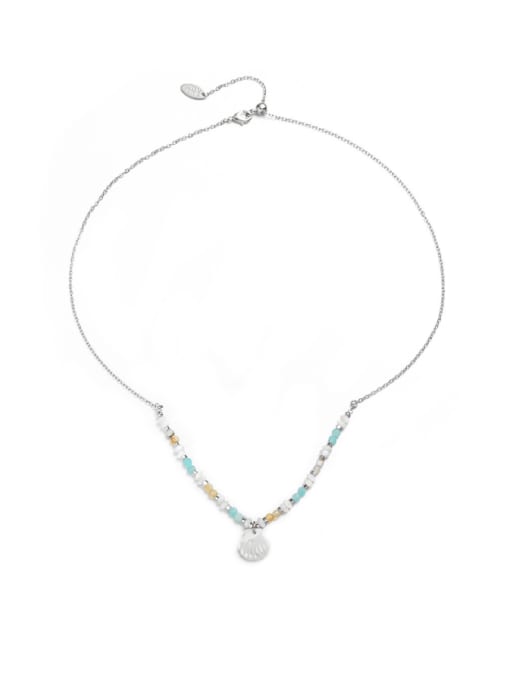 ACCA Brass Natural Stone Star Hip Hop Necklace 2