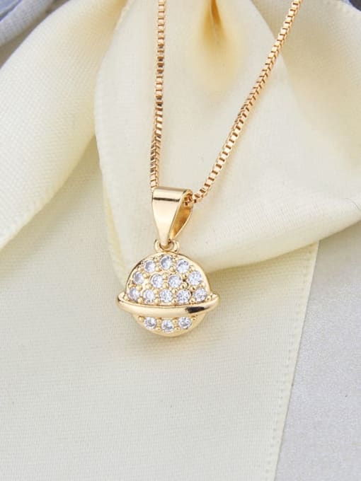 renchi Brass Ball  Cubic Zirconia Earring and Necklace Set 1