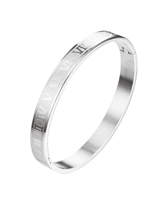 8mm  Steel Stainless steel Letter Minimalist Band Bangle
