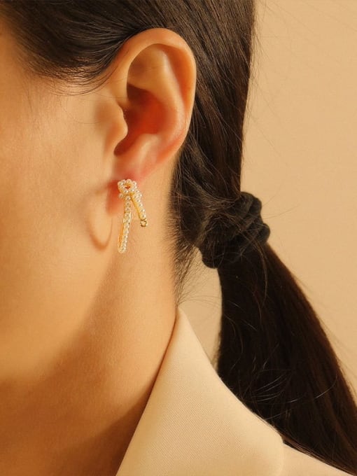 HYACINTH Brass Imitation Pearl Geometric Bohemia Stud Trend Korean Fashion Earring 2