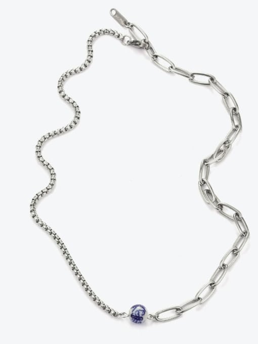 TINGS Titanium Steel Ceramic Geometric Vintage Necklace 2