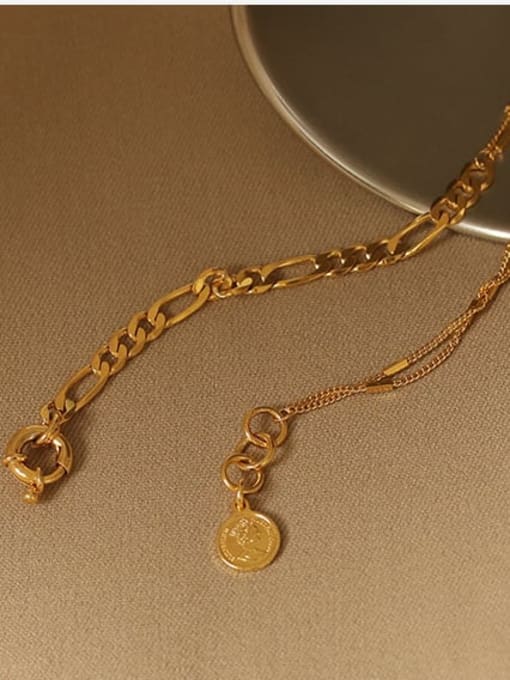 ACCA Brass Coin Vintage Double layer Anklet 1