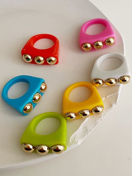 ZRUI Alloy Resin Geometric Cute Band Ring/Multi-Color Optional 1