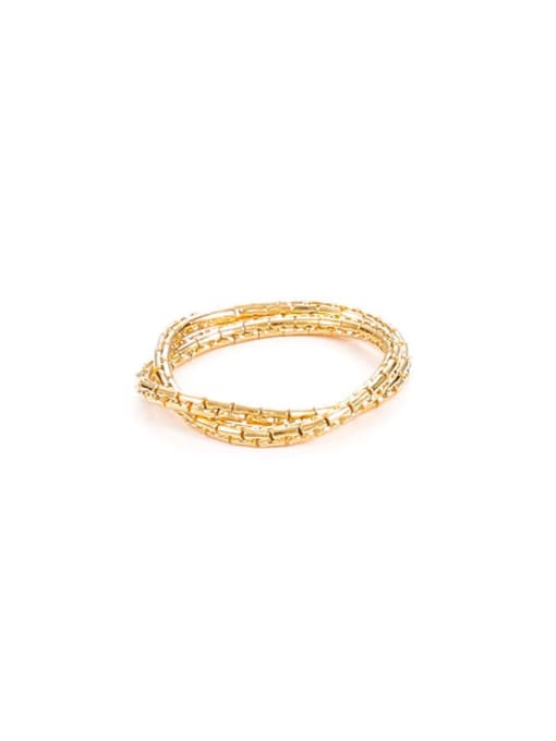 Five Color Brass Geometric Minimalist Stackable Ring 3